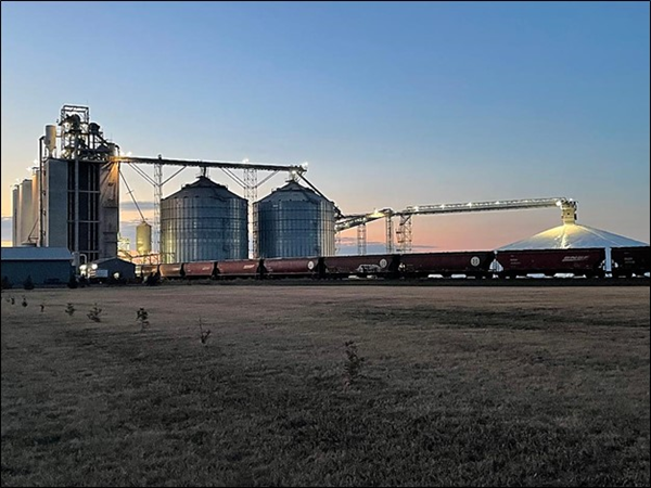 Bins with railroad cars, photo credit Don Lilleboe