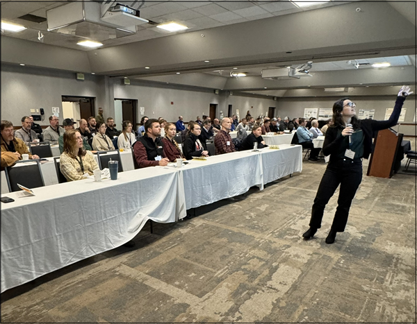 Presenter at 2026 Research Forum, photo credit Rhea Messmer