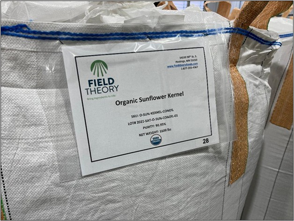 Organic Sunflower Kernel label, Field Theory